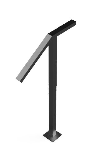 One-step safety handrail mounted on wall