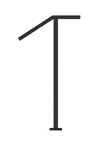 1 Step Handrail - Metal Grab Rail for One Stair - Modern or Rustic Stair Rail - Maker Table