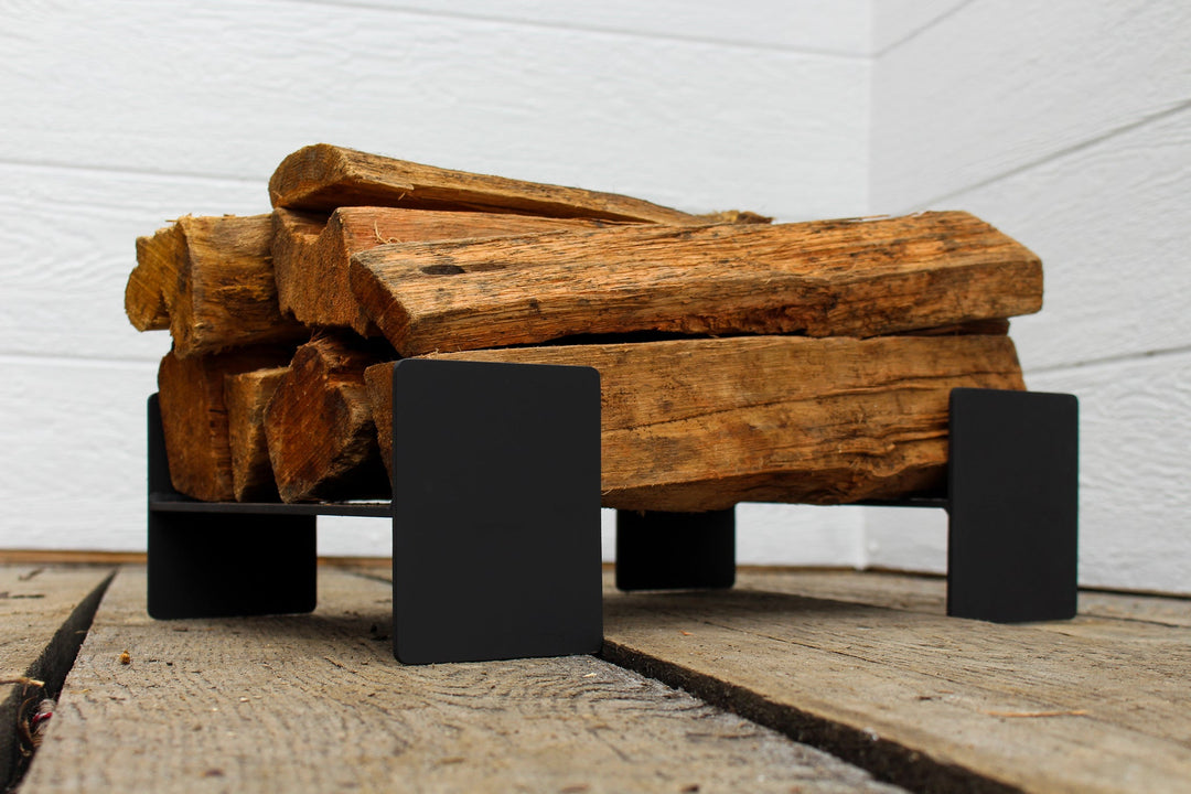 2-PACK Adjustable Steel Firewood Holder - Indoor Fireplace Wood Rack - Outdoor Firewood Rack - Portable Wood Stack - 12" x 5"- Free Shipping - Maker Table