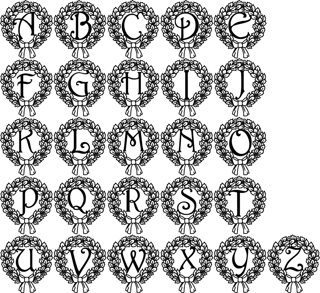 Custom Metal Monogram Christmas Wreath