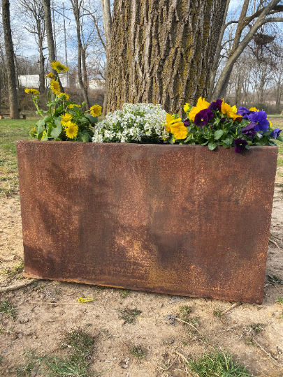 raised metal planters box DIY Outdoor Metal Planter Box – 30"x12"x18" Raised Bed in Raw, Black, Red, or Galvanized Finish