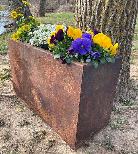DIY Outdoor Metal Planter Box – 30"x12"x18" Raised Bed in Steel, Galvanized, or Powder Coated Finish