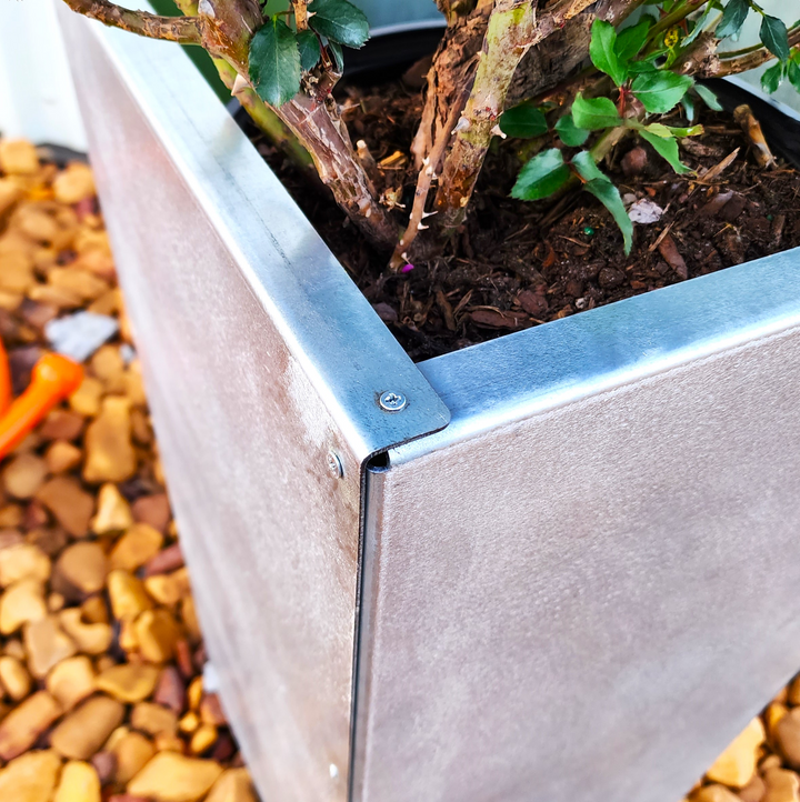 Galvanized Metal Planter - Tall Outdoor Planter - Planter Box - Cute Planter - Indoor Planter - Succulent Planter