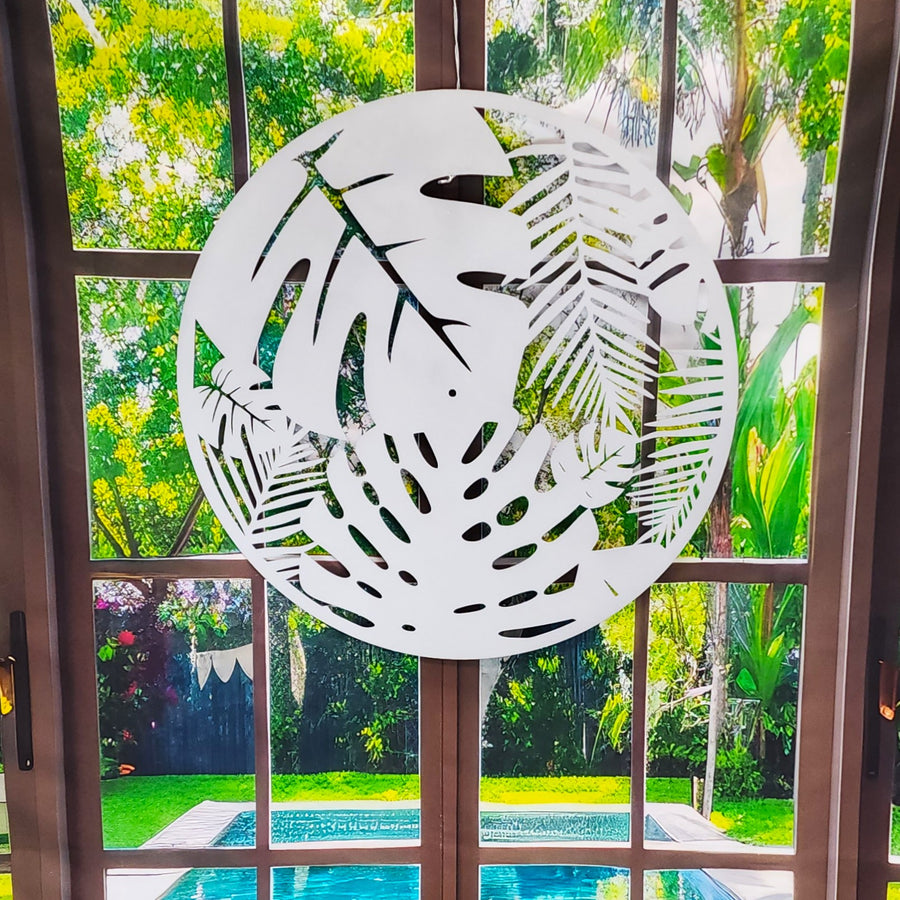 Monstera Leaf Metal Wall Decor - Clock