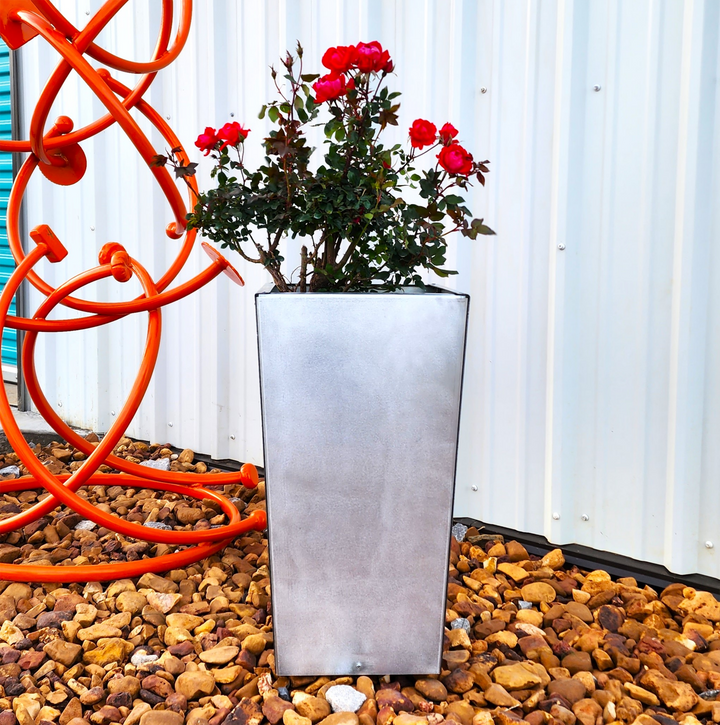 Galvanized Metal Planter - Tall Outdoor Planter - Planter Box - Cute Planter - Indoor Planter - Succulent Planter