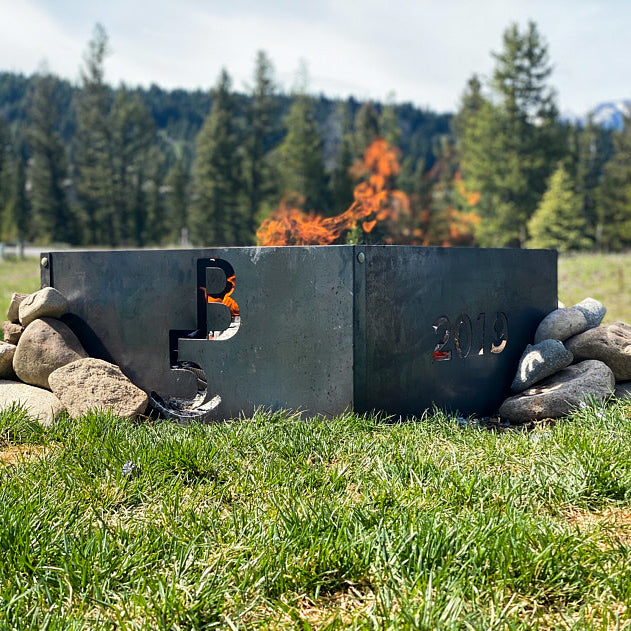 Custom Text Steel Fire Pit - Metal Outdoor Backyard Fire Ring, Personalized Home Patio Decor, Outdoor Garden Decor