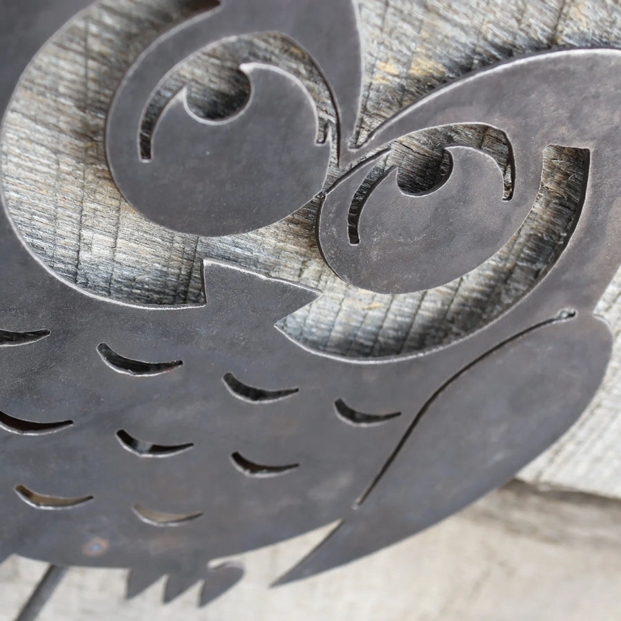 Metal Owl Garden Stakes - Retro