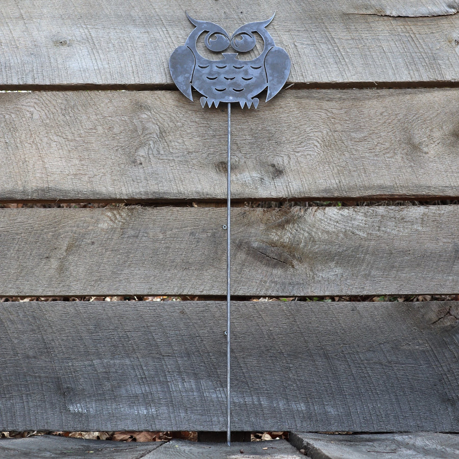 Metal Owl Garden Stakes - Retro