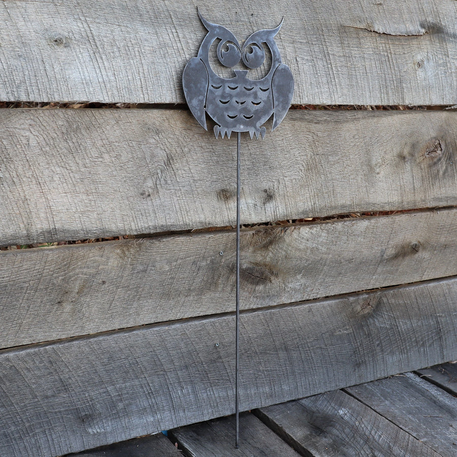 Metal Owl Garden Stakes - Retro