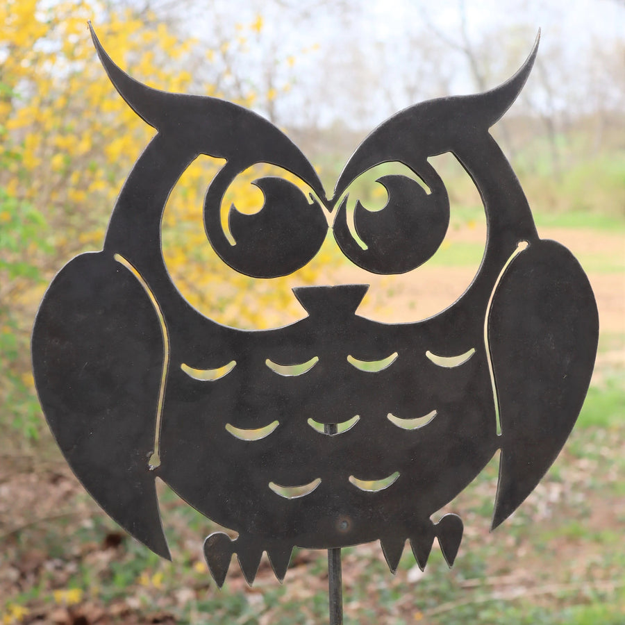 Metal Owl Garden Stakes - Retro