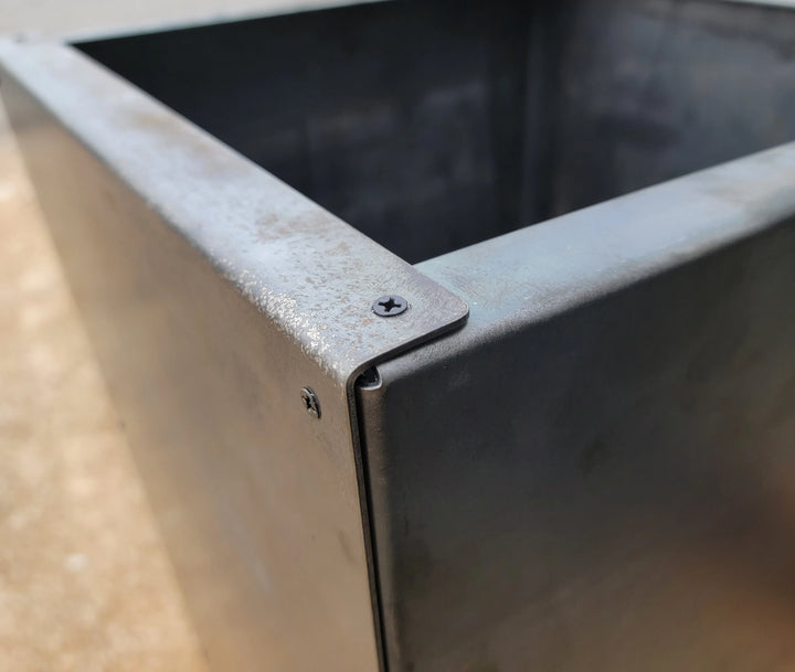 DIY Pedestal Metal Planter – 26" Tall Outdoor Steel Planter Box – Custom Finishes Available