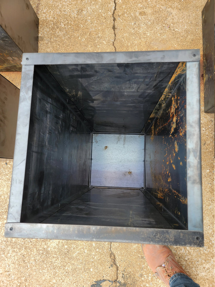 DIY Pedestal Metal Planter – 26" Tall Outdoor Steel Planter Box – Custom Finishes Available