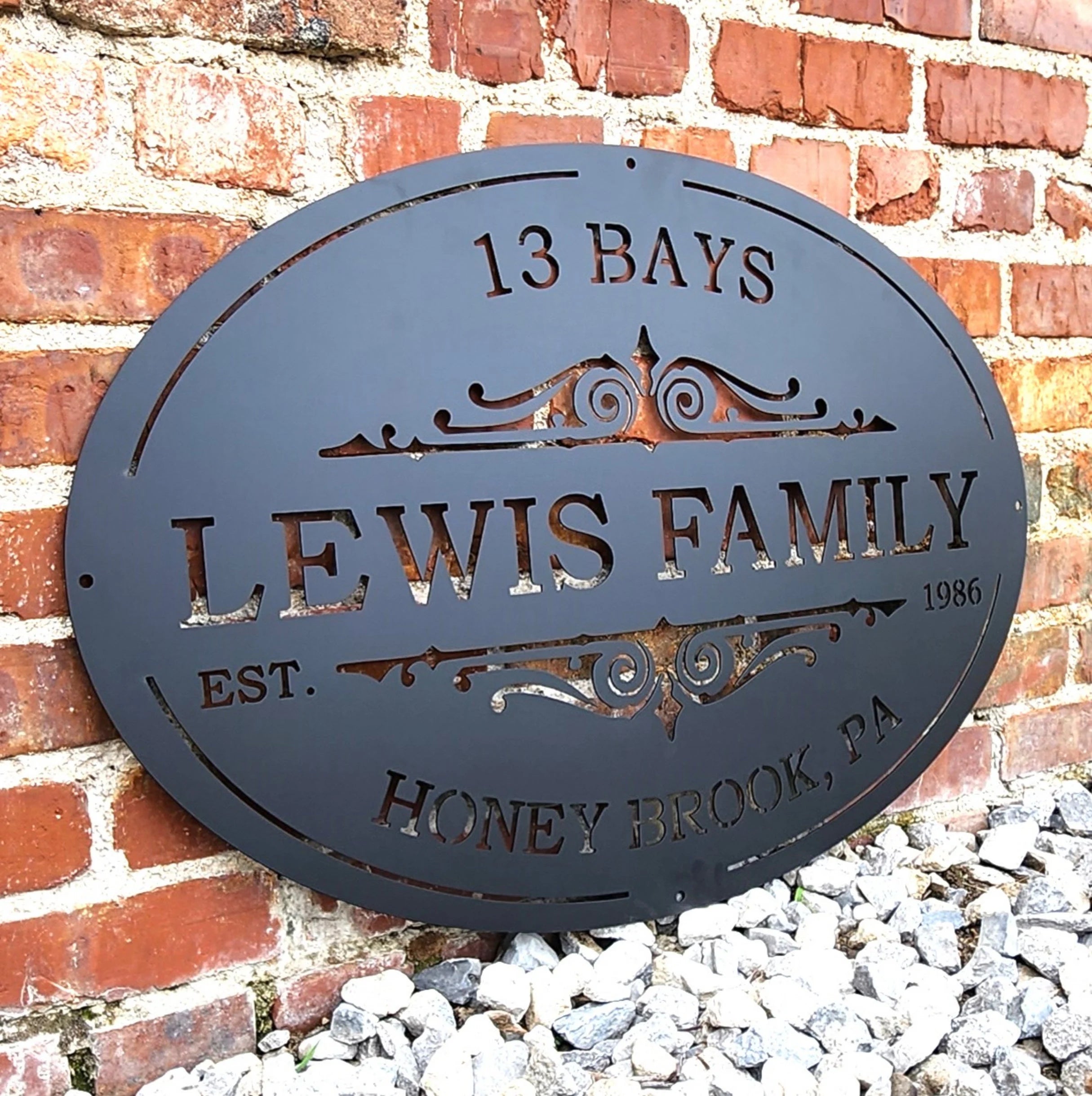Personalized Metal Family Sign | Custom Oval Wall Art | Made in USA ...