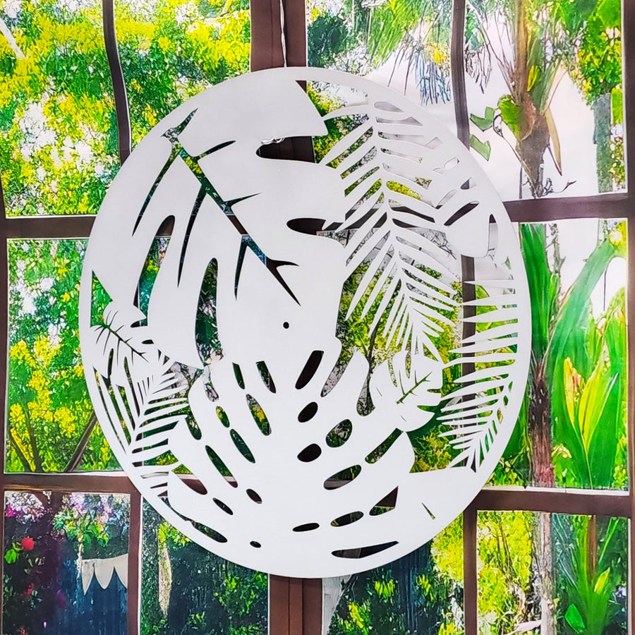 Monstera Leaf Metal Wall Decor - Clock