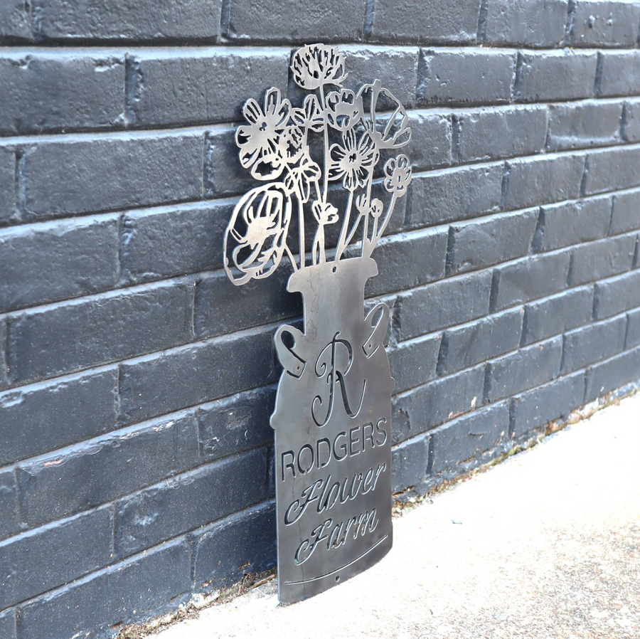 Personalized Flower Bucket - Handmade Gift - Wall Art - Garden Decor - Personalized Gifts - Custom Metal Art - Home Gifts