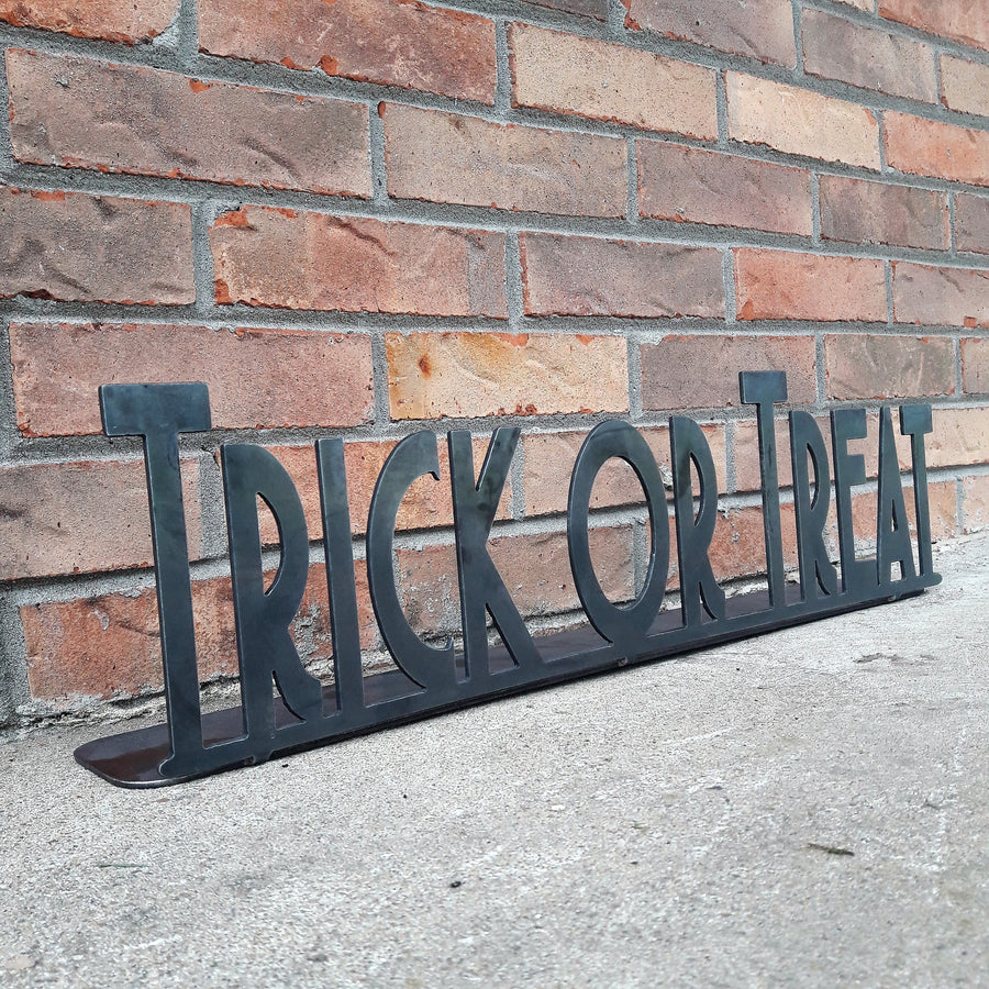 Personalized Trick Or Treat Metal Sign - Halloween Decorations - Spooky Season - Fall Decor
