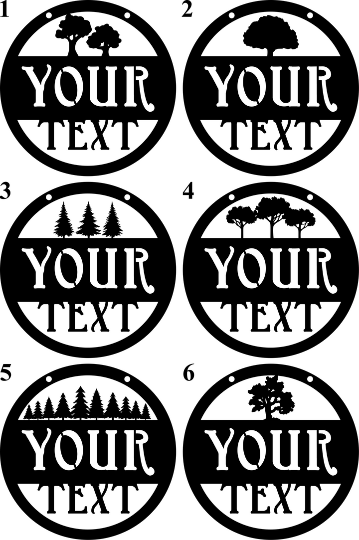 Custom Hanging Metal Outdoor Sign - Tree Wall Art