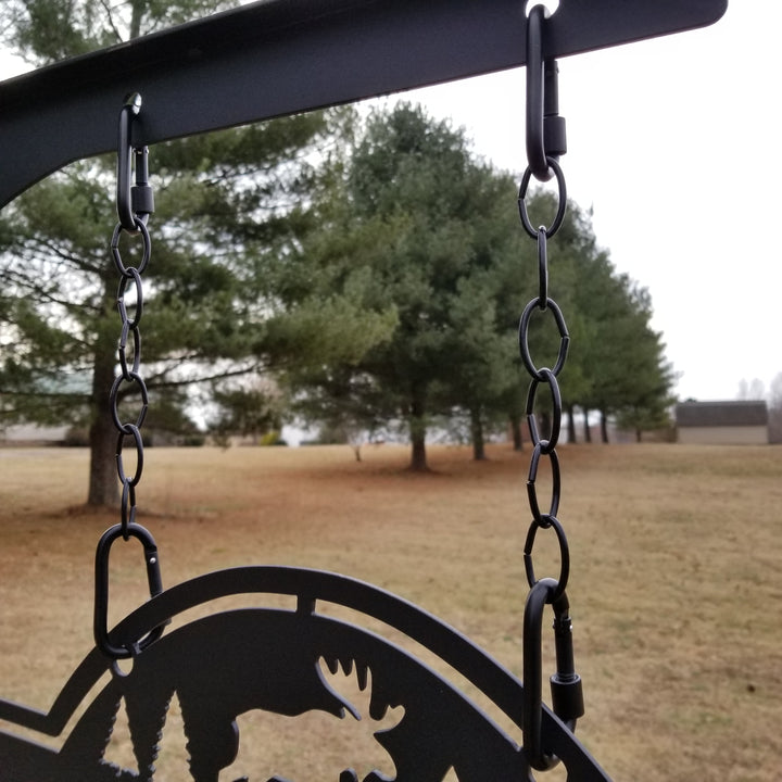 Mountain and Bears Hanging Address Sign - Personalized Street Name and House Number - Hanging Bracket