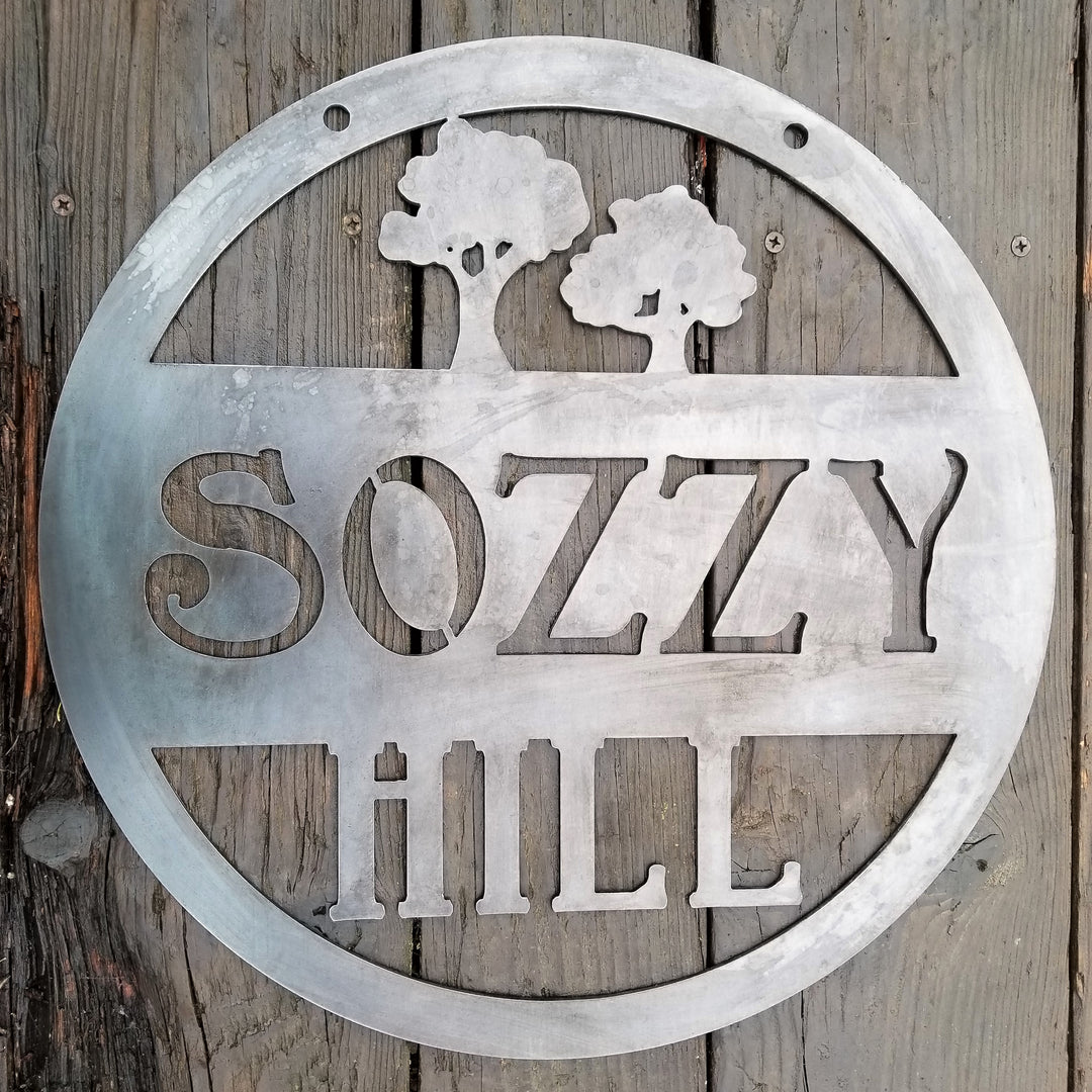 Custom Hanging Metal Outdoor Sign - Tree Wall Art