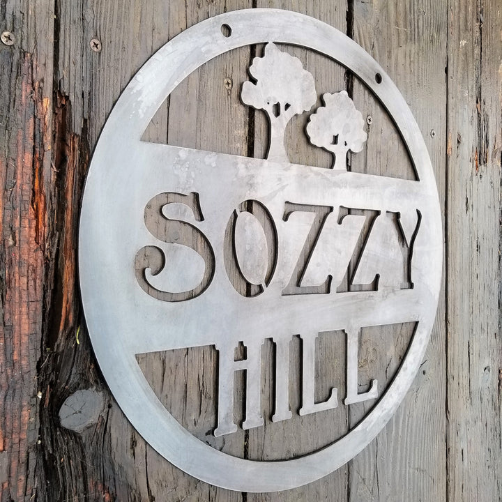 Custom Hanging Metal Outdoor Sign - Tree Wall Art