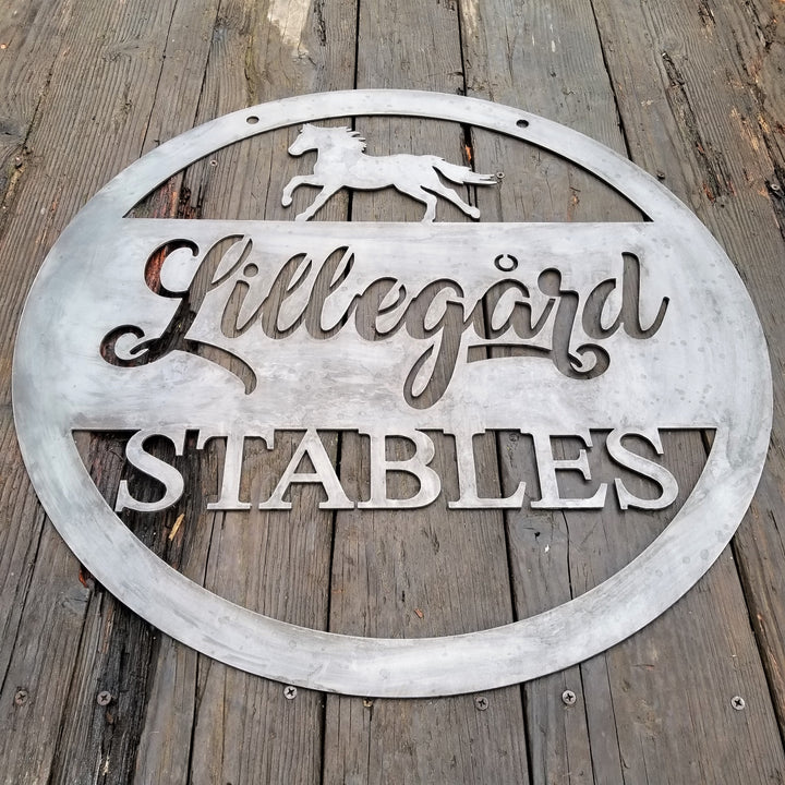 Hanging Metal Horse Sign - Equestrian, Stables, Western, Horseshoe, Quarter, Race, Thoroughbred, Tennessee Walker, Clydesdale, Farmhouse Signs