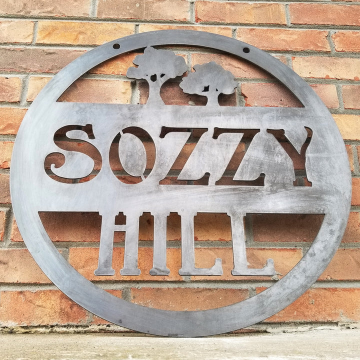 Custom Hanging Metal Outdoor Sign - Tree Wall Art