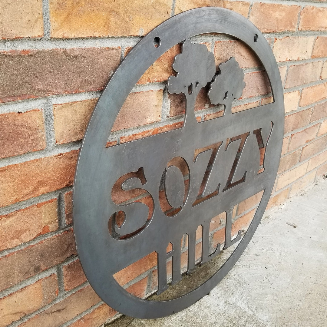 Custom Hanging Metal Outdoor Sign - Tree Wall Art