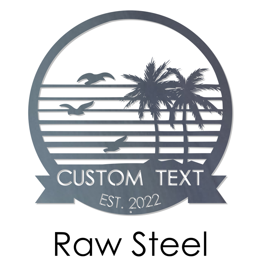 Personalized Beach Scene Wall Art - Housewarming Gift - Custom Sign - Tropical - Beach House - VRBO