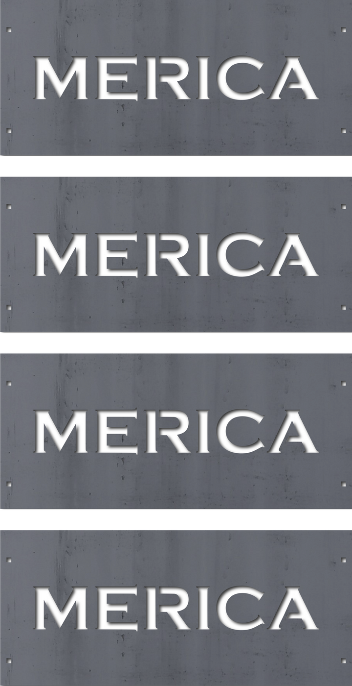 Merica Steel Fire Pit - Metal Outdoor Backyard Fire Ring - Patriotic America Patio Decor