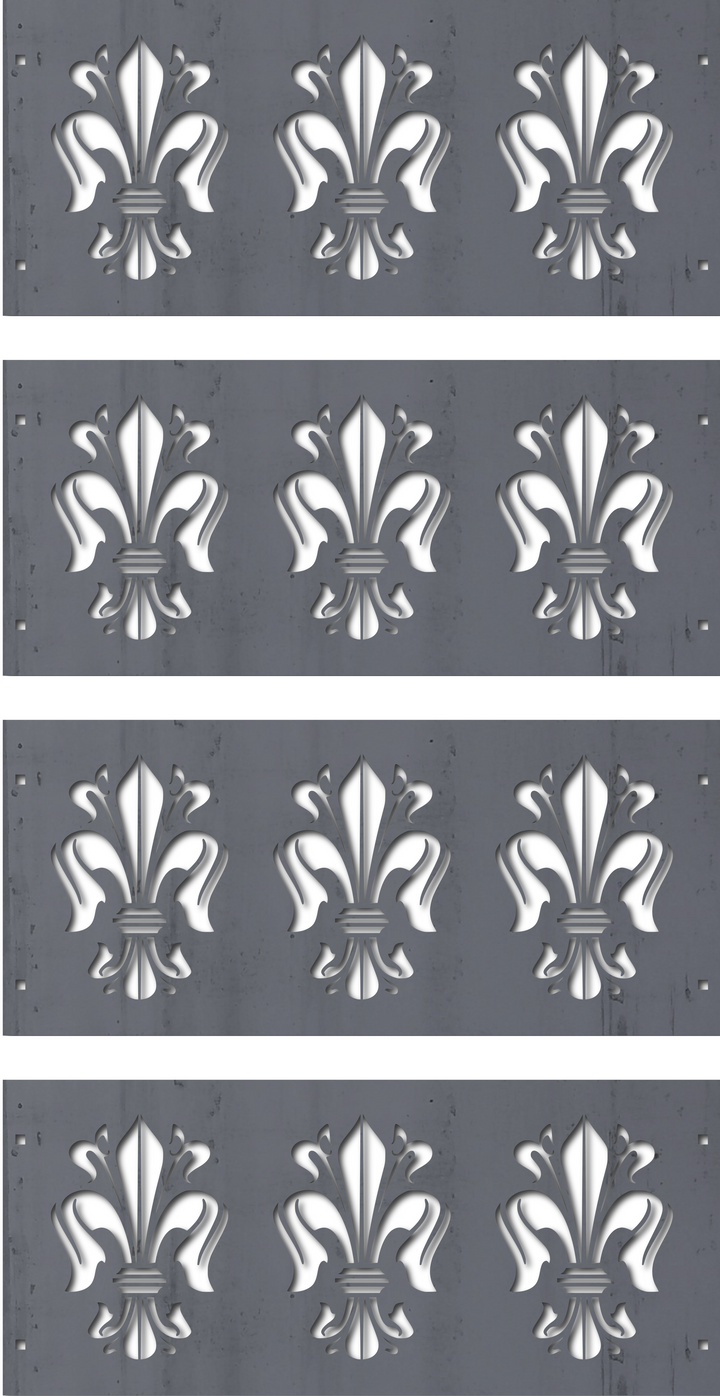 Fleur-de-lis Steel Fire Pit - Metal Outdoor Backyard Fire Ring - Fleur de lis Patio Decor