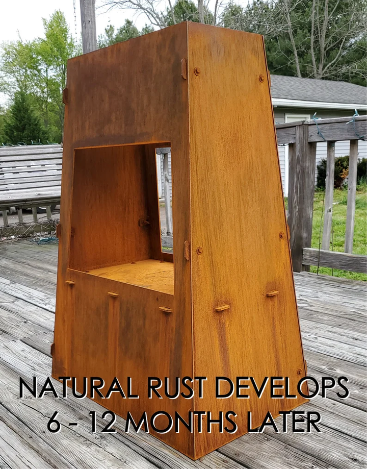 Modern Steel Chiminea – Heavy Duty Outdoor Wood Burning Fireplace with Dual Openings