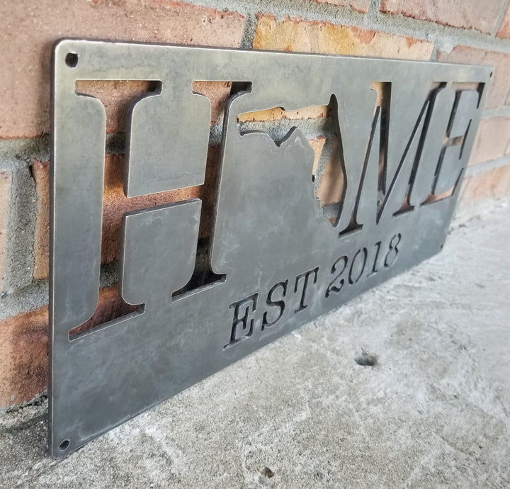Home State with Established Year Sign- Personalized Home State Date Sign