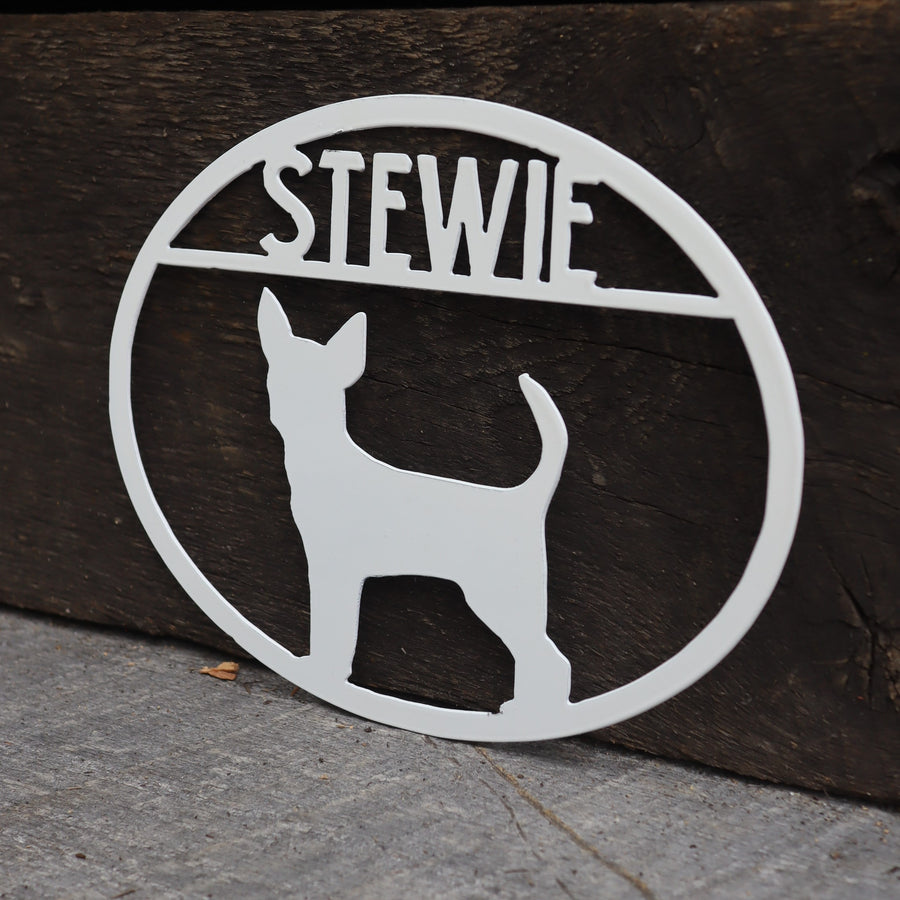 Chihuahua Personalized Metal Dog Sign - Metal Dog Sign - Custom Pet Name Sign
