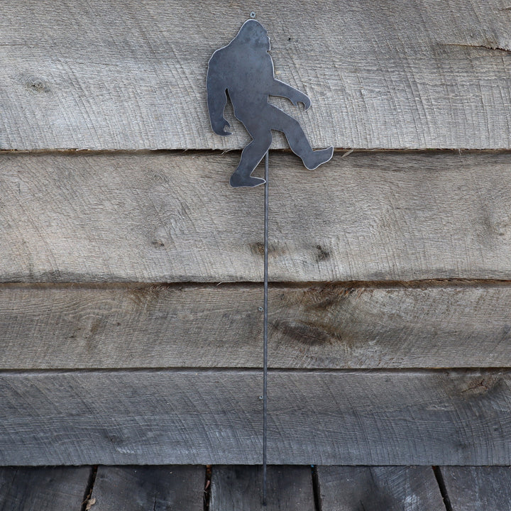 Metal Bigfoot Garden Stake - Steel Gardening Decor - Sasquatch Yard Art Marker
