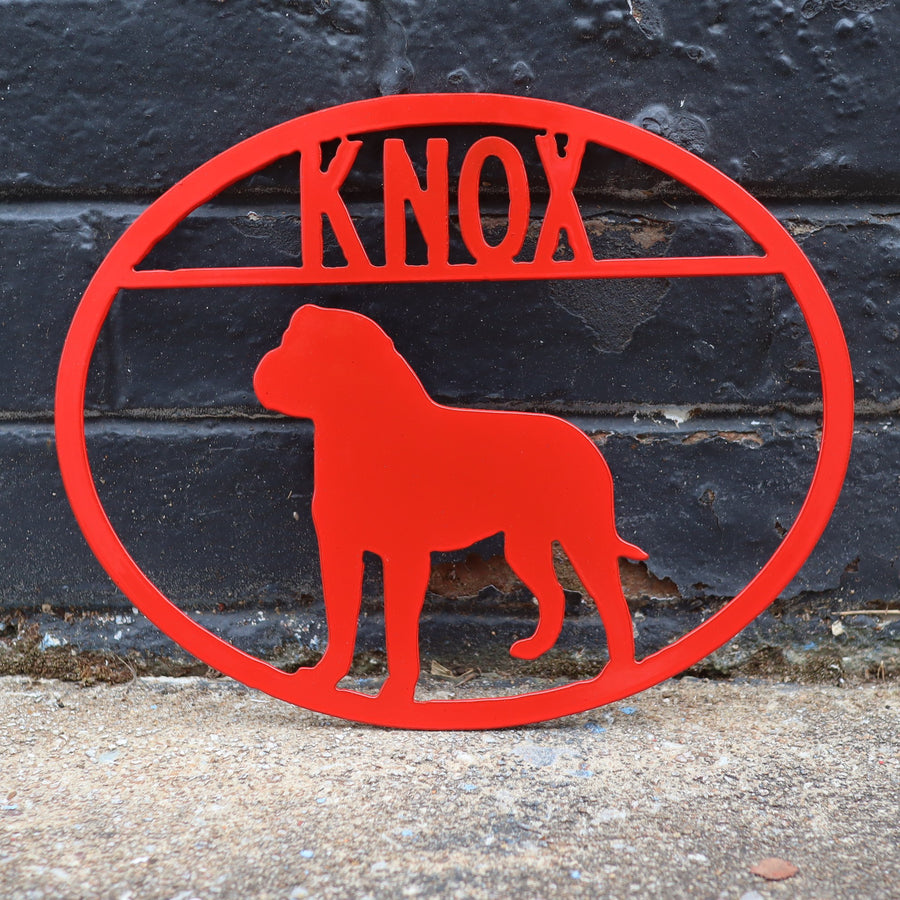 Mastiff Personalized Metal Dog Sign - Metal Dog Sign - Custom Pet Name Sign