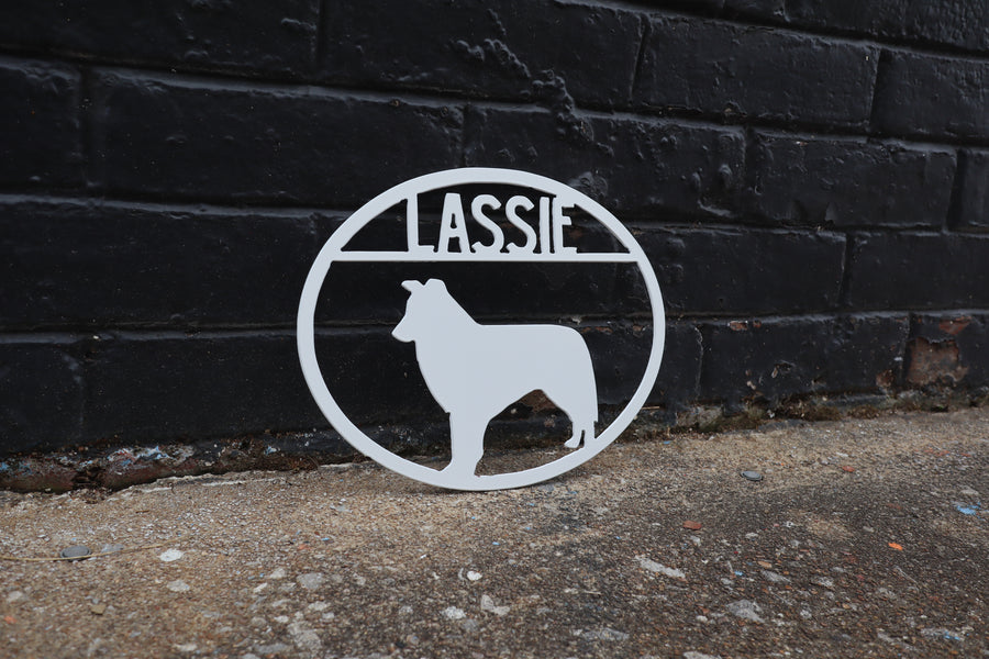 Border Collie Personalized Metal Dog Sign - Metal Dog Sign - Custom Pet Name Sign
