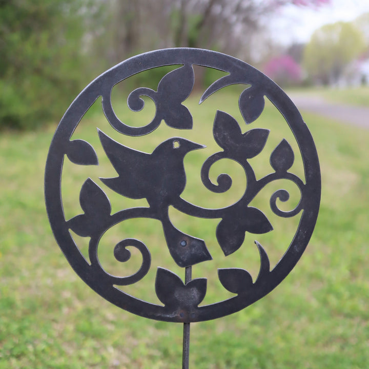 Bird with Vines Garden Stakes