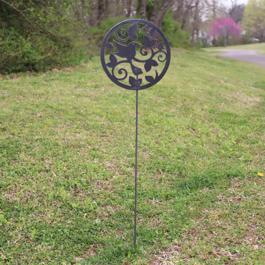 Bird with Vines Garden Stakes