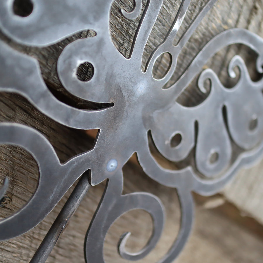 Metal Butterfly Garden Stake - Steel Gardening Decor - Yard Art Marker