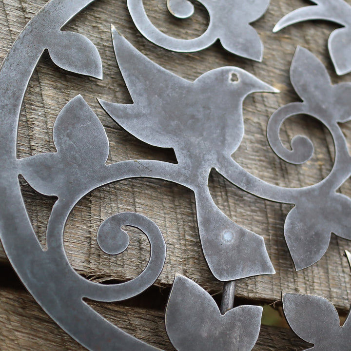 Bird with Vines Garden Stakes