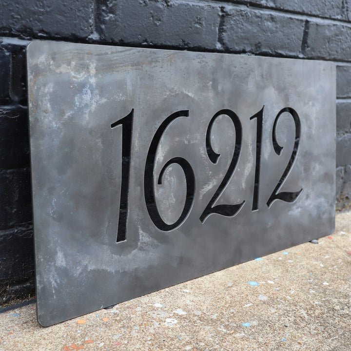 Metal House Number Address Plaque Sign - Floating Mounts, House Number Signs, Porch Signs