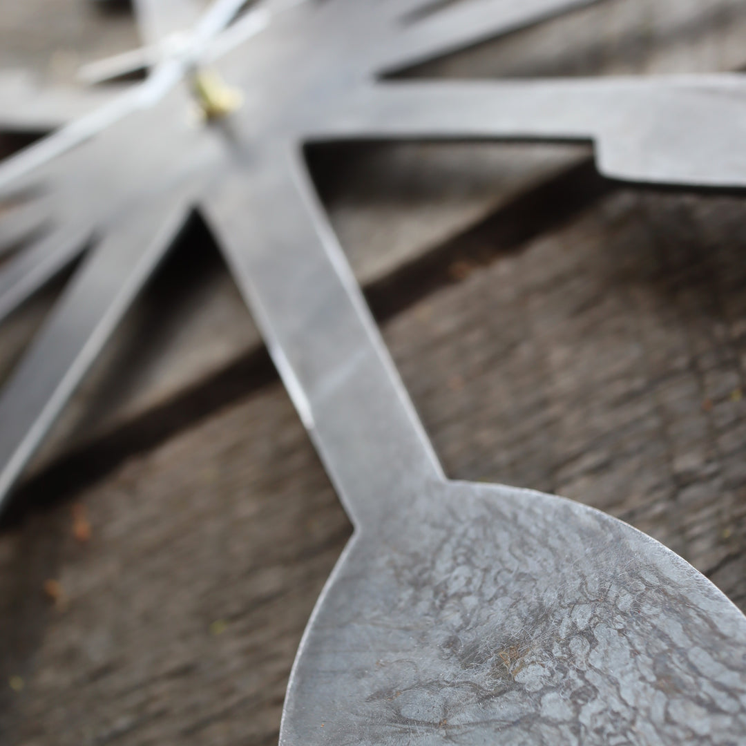 Foodie Metal Clock - Rustic Home Cutlery Wall Art - 24" Diameter with Spoons, Forks, and Knives