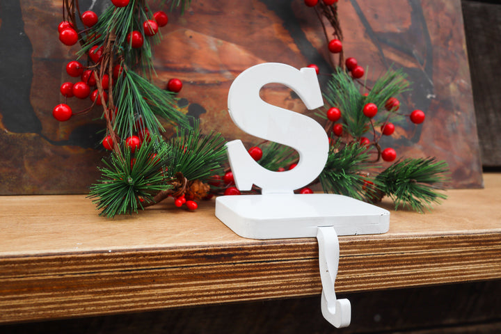 Personalized Monogram Stocking Hanger - Rustic Interior Decor