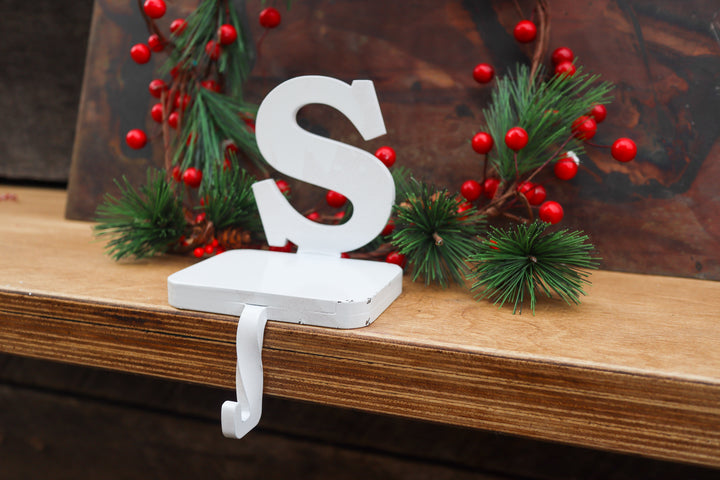 Personalized Monogram Stocking Hanger - Rustic Interior Decor