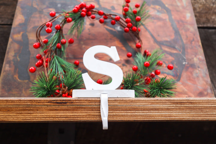 Personalized Monogram Stocking Hanger - Rustic Interior Decor