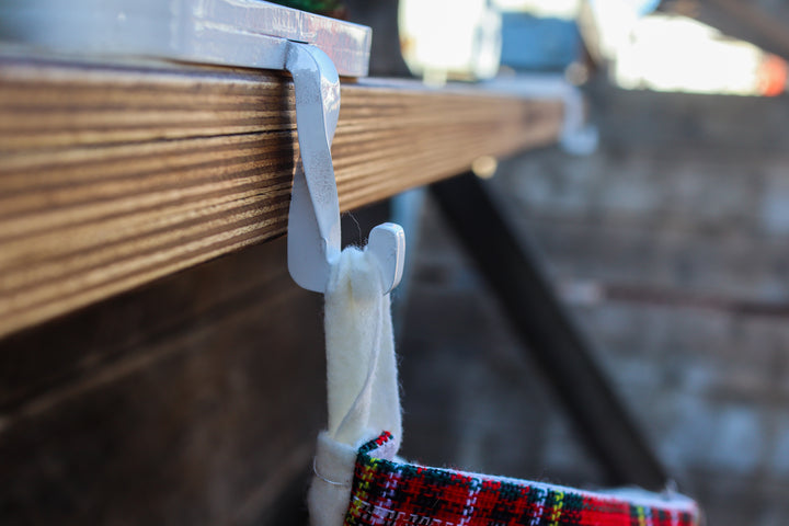 Personalized Monogram Stocking Hanger - Rustic Interior Decor