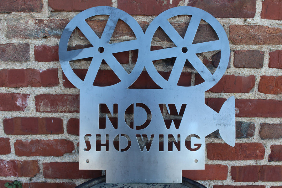 Vintage Metal Film Camera Sign - Now Showing