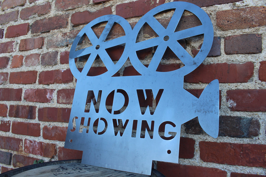 Vintage Metal Film Camera Sign - Now Showing