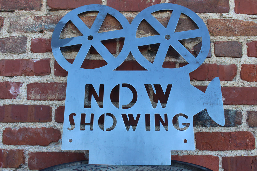 Vintage Metal Film Camera Sign - Now Showing