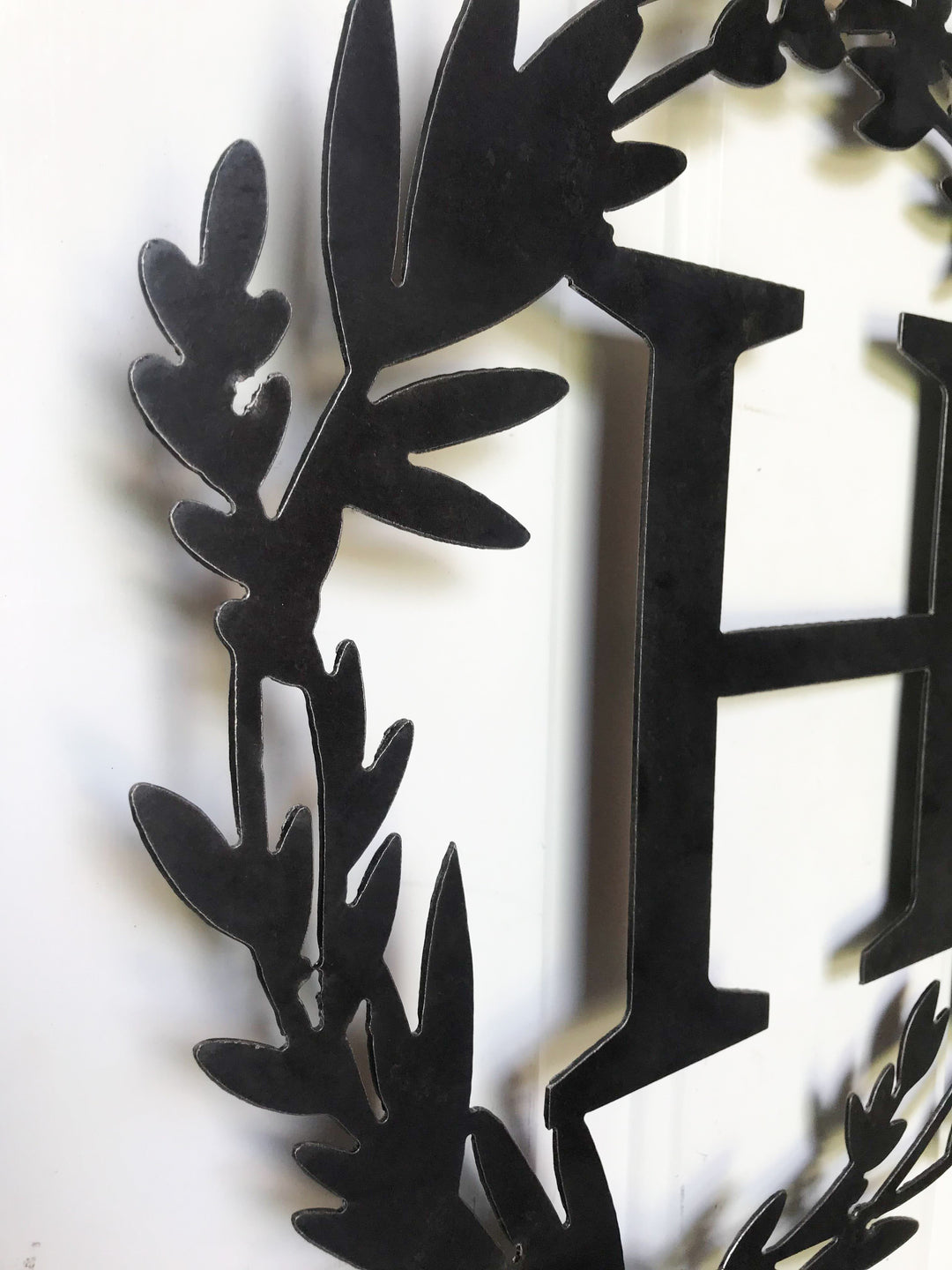 Custom Metal Monogram Spring Wreath - Spring Wreath For Front Door